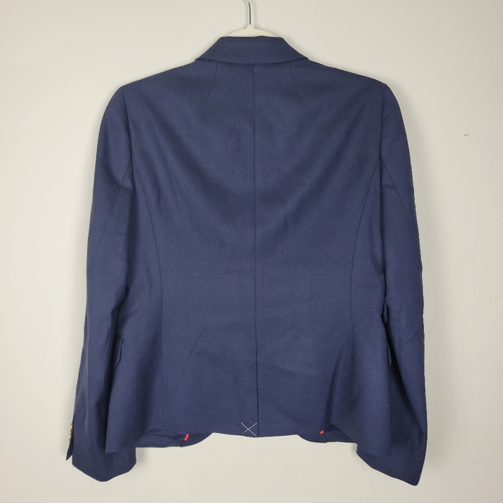 J.CREW Dalton Navy Blue Preppy Academia Blazer Size 4 Wool Blend Italy - Picture 7 of 10